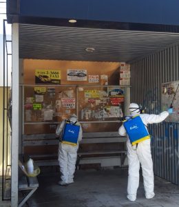 Desfășurarea lucrărilor de dezinfectare a spațiilor publice în vederea prevenirii pericolelor de îmbolnăvire a infecției COVID-19