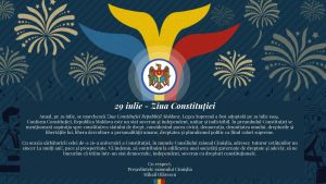 Mesaj de felicitare cu ocazia Zilei Constituției!