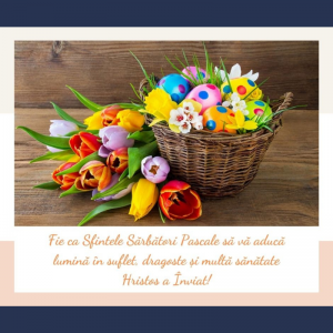 Mesaj de felicitare cu prilejul Sfintelor Sărbători Pascale!