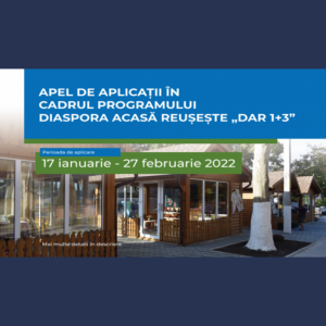 Apelul de Granturi în cadrul Programului Diaspora Acasă Reușește „DAR 1+3”