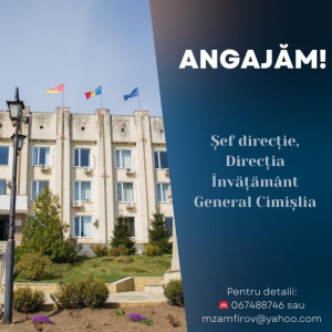 Ești în căutarea unui job, atunci te așteptăm în echipa Consiliului Raional Cimișlia