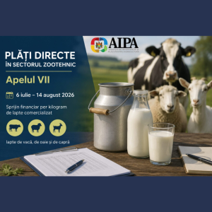 Anunț AIPA: Subvenții per kilogram de lapte comercializat (Apelul VII)